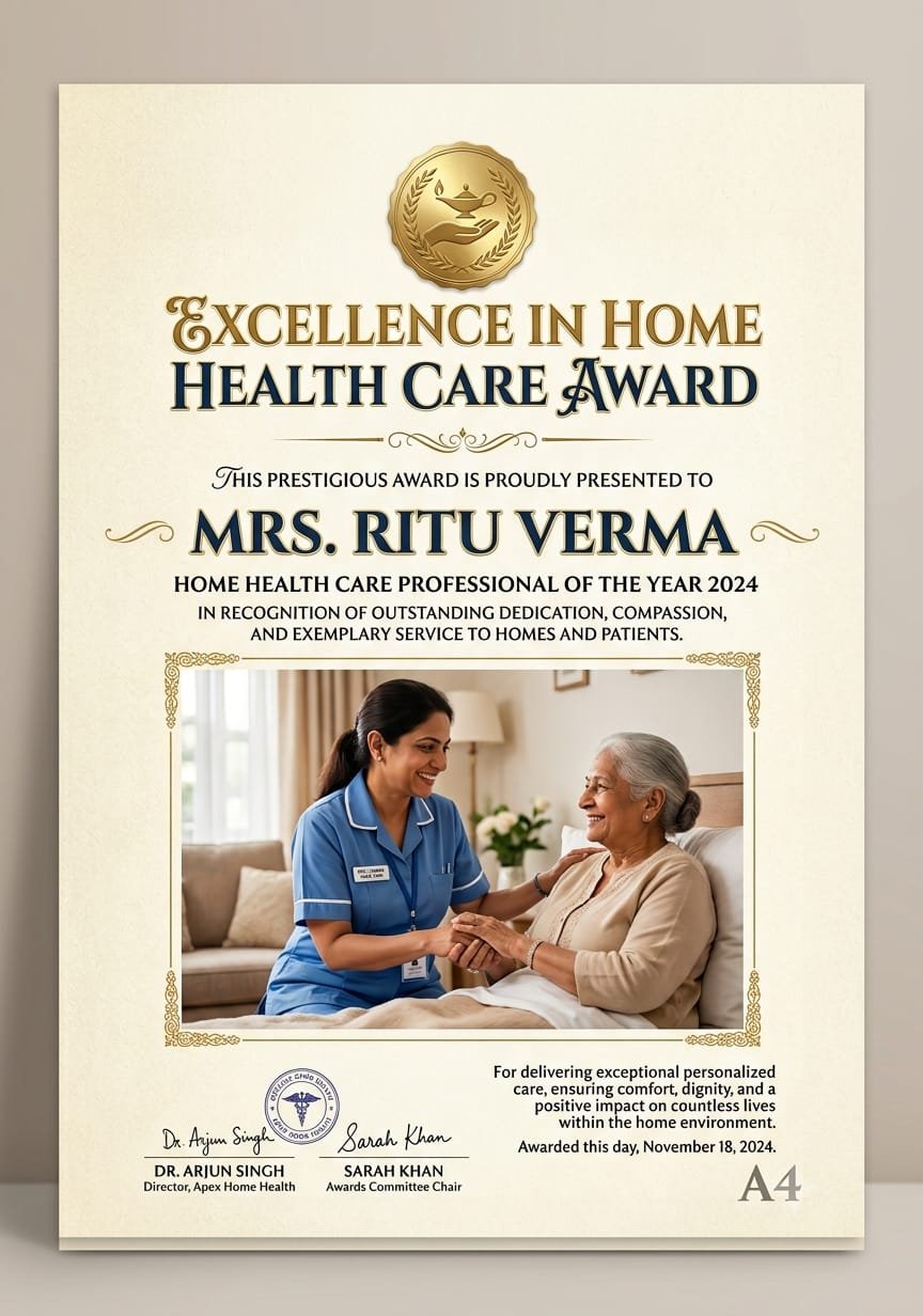 Home health care excellence award